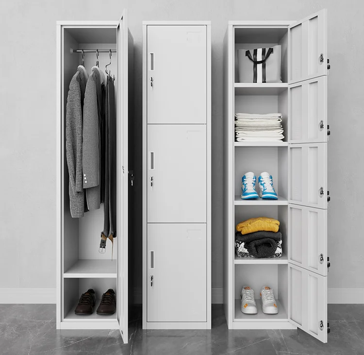 Metal Furniture Four Door Thin Steel Storage Cabinet Shelf Sports Swimming Pool Lockers With Metal Lock