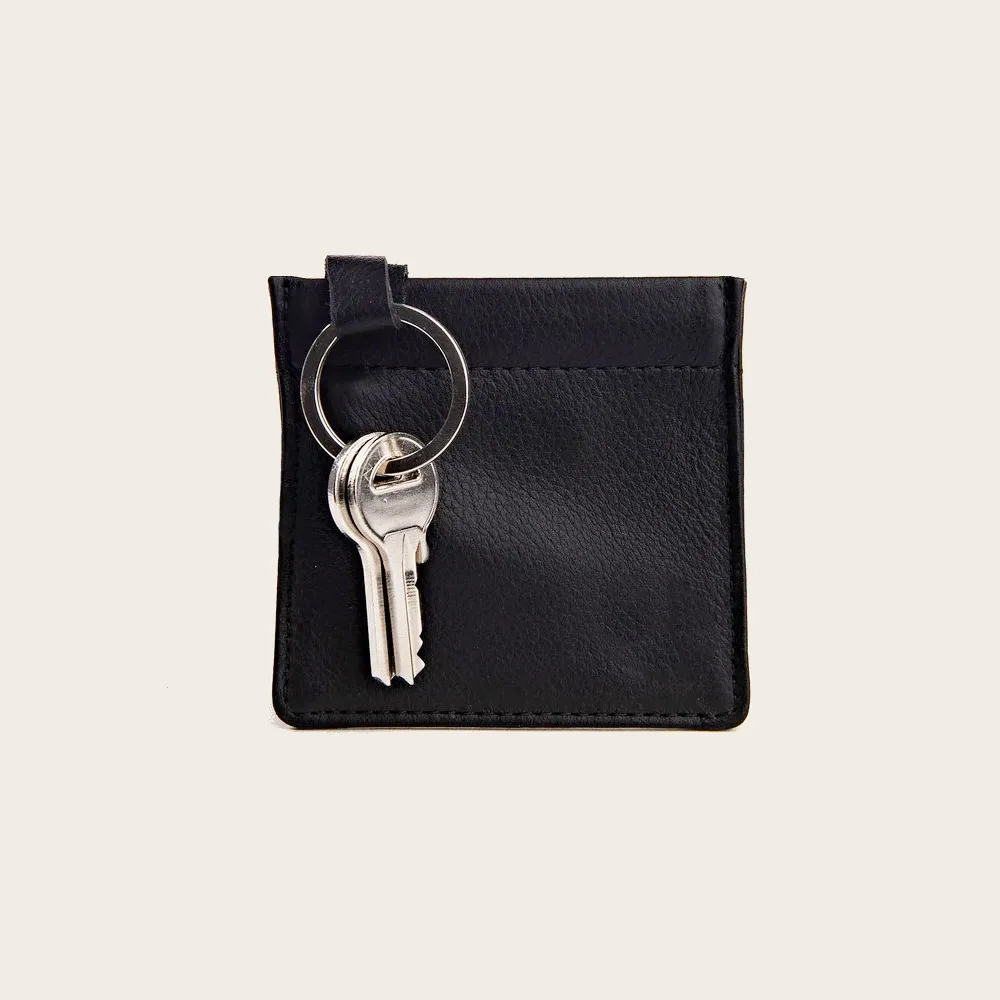 High quality classic luxury wholesale ladies coin key pouch custom leather coin purse keychain