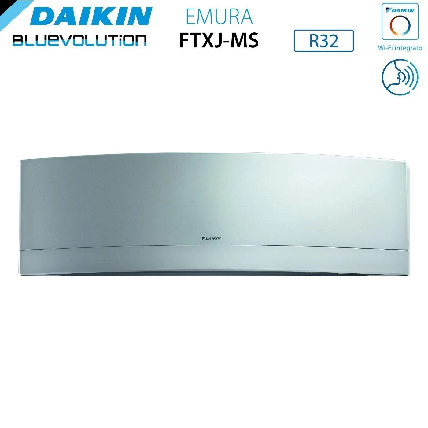 Climatizzatore Condizionatore Daikin Bluevolution Trial Split Inverter serie EMURA SILVER 9+9+9 con 3MXM52N R-32 Wi-Fi Integrato