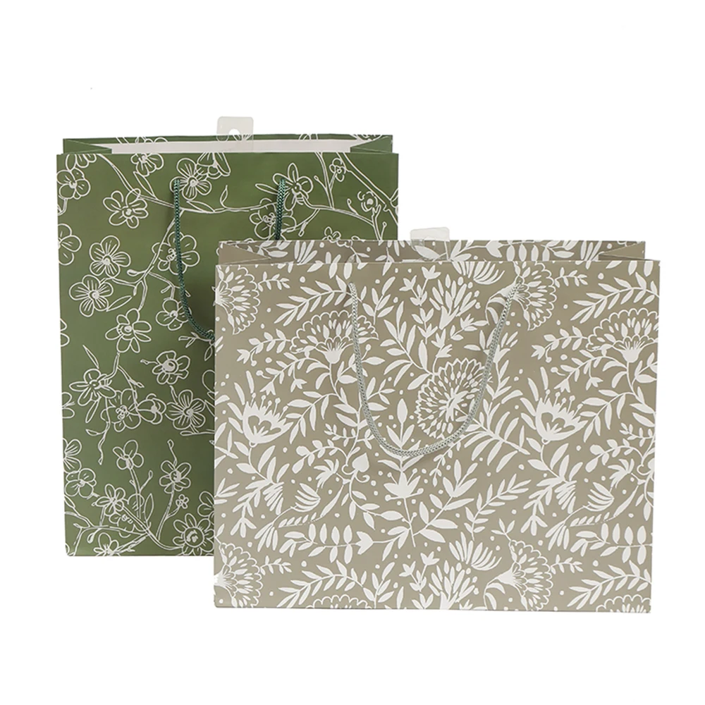 10 Kg Flour Floral Printed Brown Summer Straw Tropical Paper Gift Square Hand Shopping Bag With Your Own Logo Wedding Bag Shinny