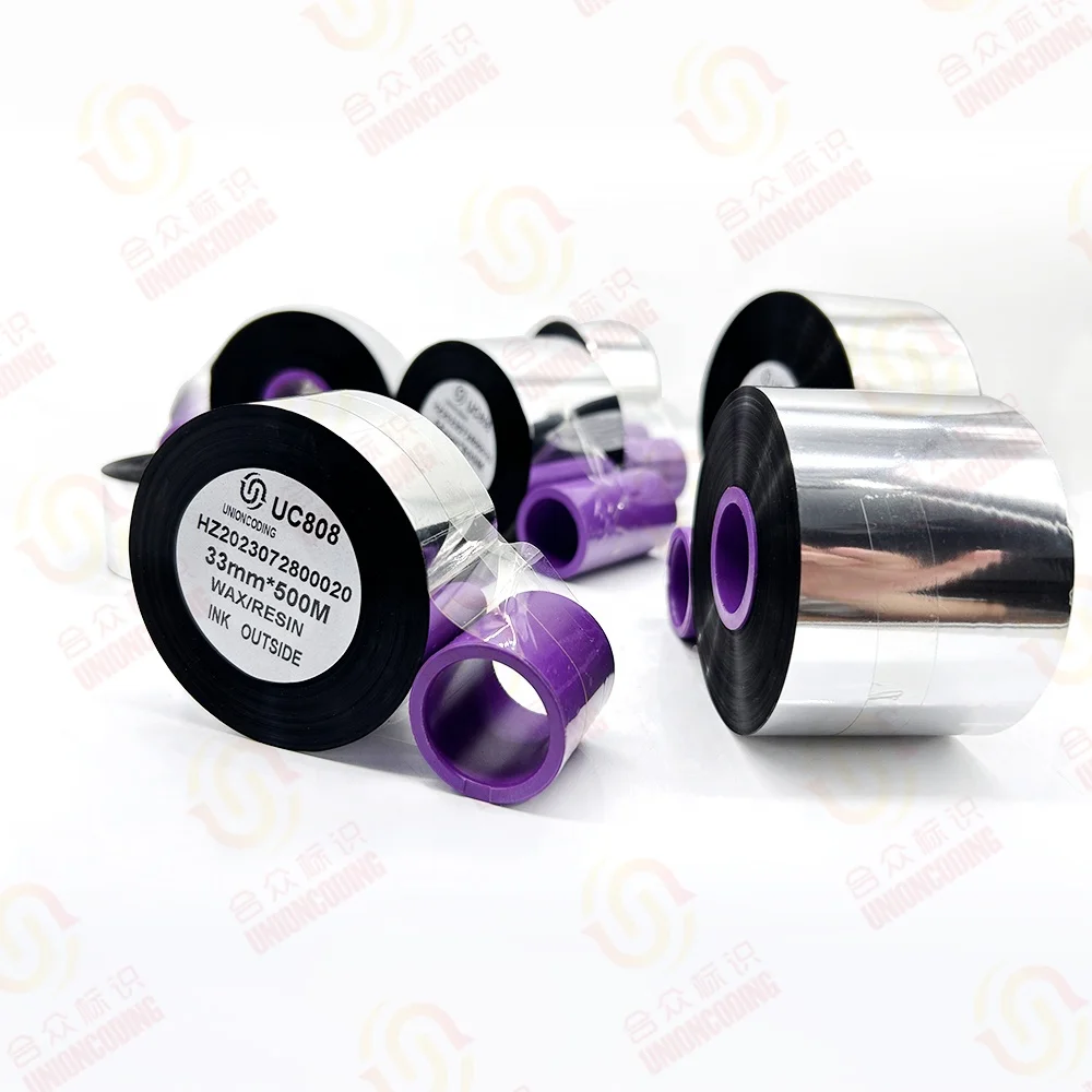 Excellent Rub Resistance 33mm x 600m Customizable Size Premium Wax Resin TTO Ribbons