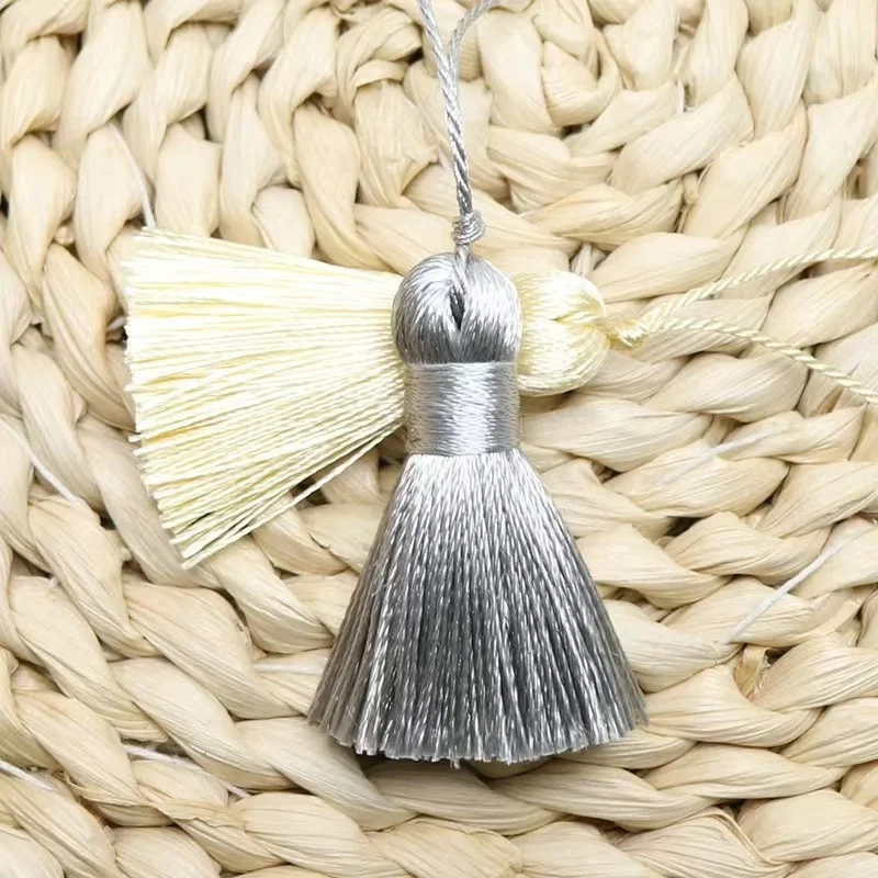 free sample smooth drappy polyester Silk tassel fringe China factory in stock custom color 5CM