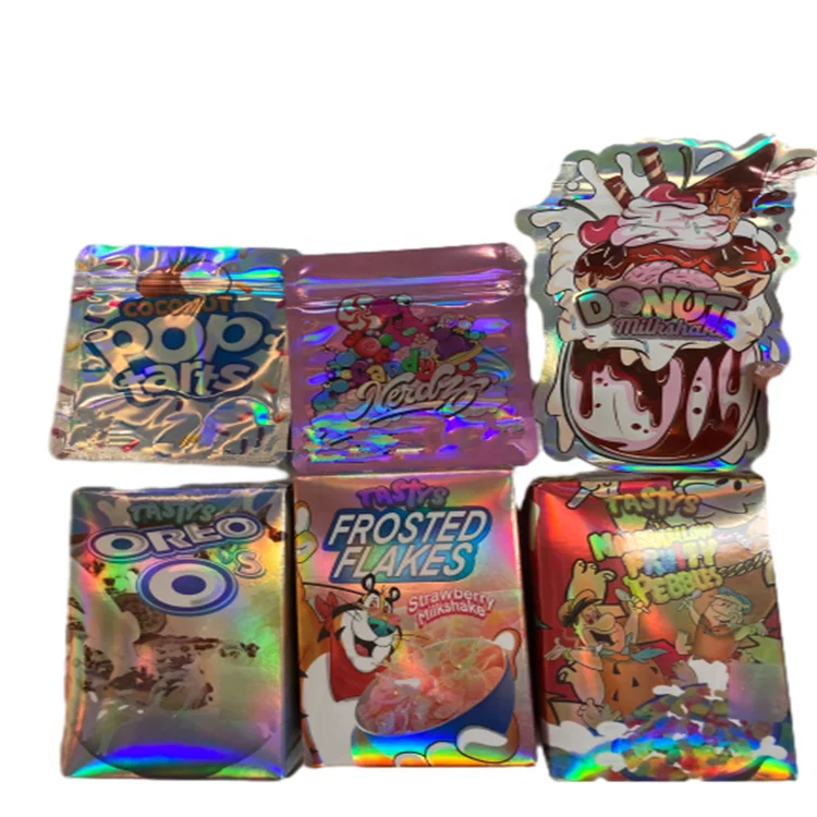 MOQ 200PCS Custom Cereal Boxes 3.5g Mylar Bag with Paper Boxes