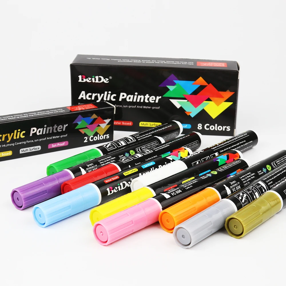 Shenzhen 2024 Semi-Waterproof Acrylic paint marker pens for DIY drawing Mug, Windows, Wall, Outdoor
