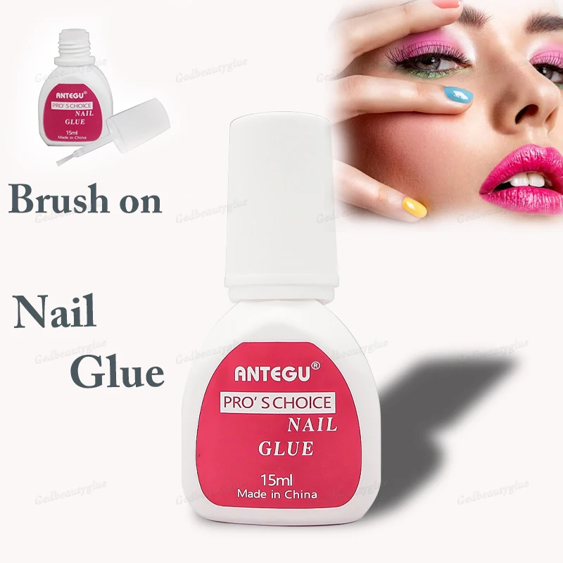 Beauty Products 15ml Nail Glue with Premium Brush for Strong Long Lasting Bond Fast Drying Low Smell Waterproof