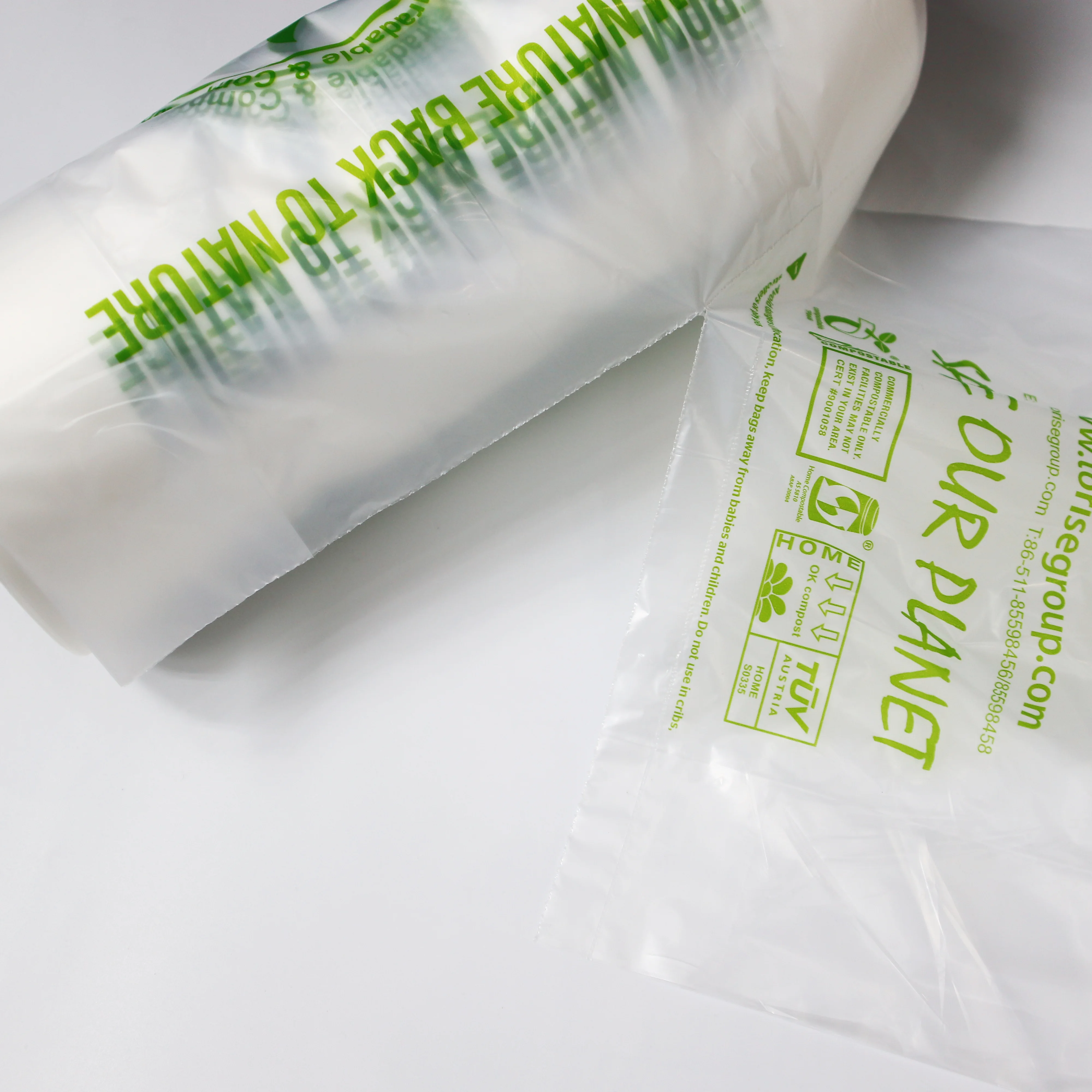 wholesale ASTM D6400 custom printing Reusable star seal bottom Supermarket Grocery Bulk Compostable Bags
