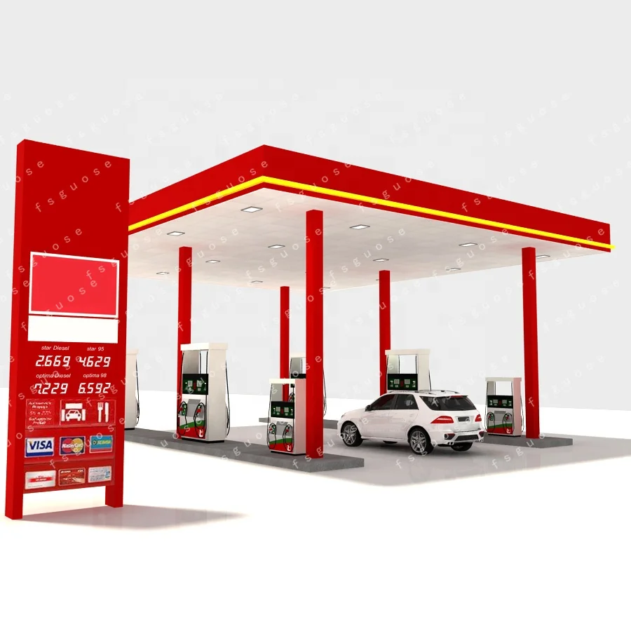 new steel structure for petrol station canopies gas station construction
