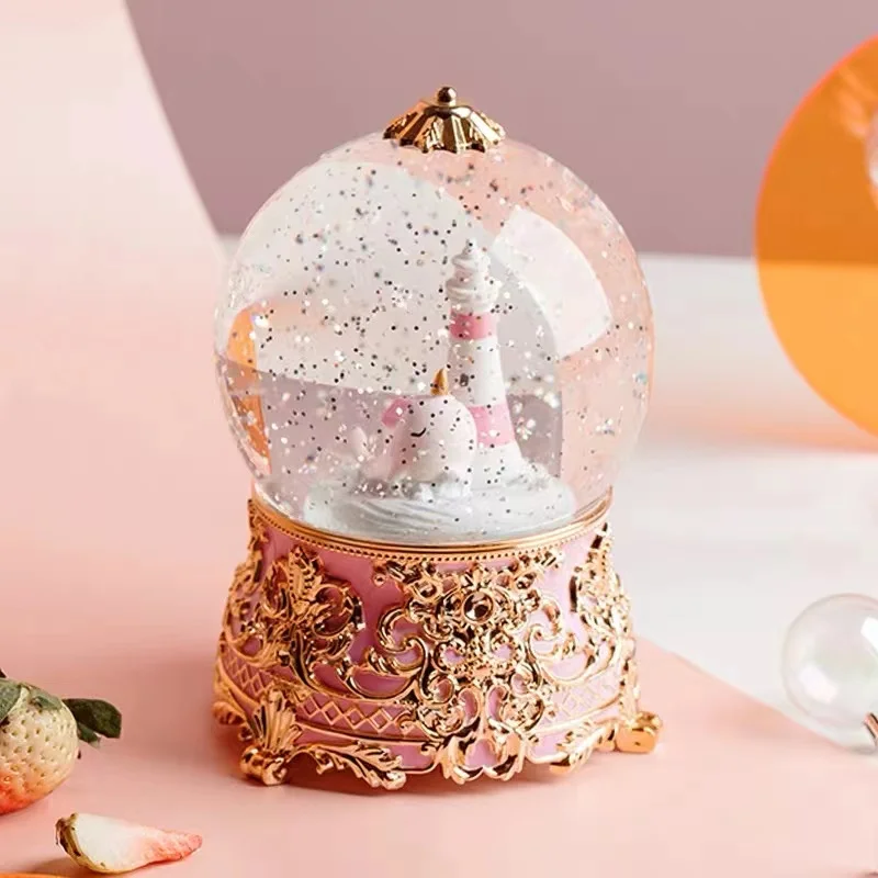 wholesale home decor light Snow GLobe  Light luxury Design custom Snow ball  for home ornaments