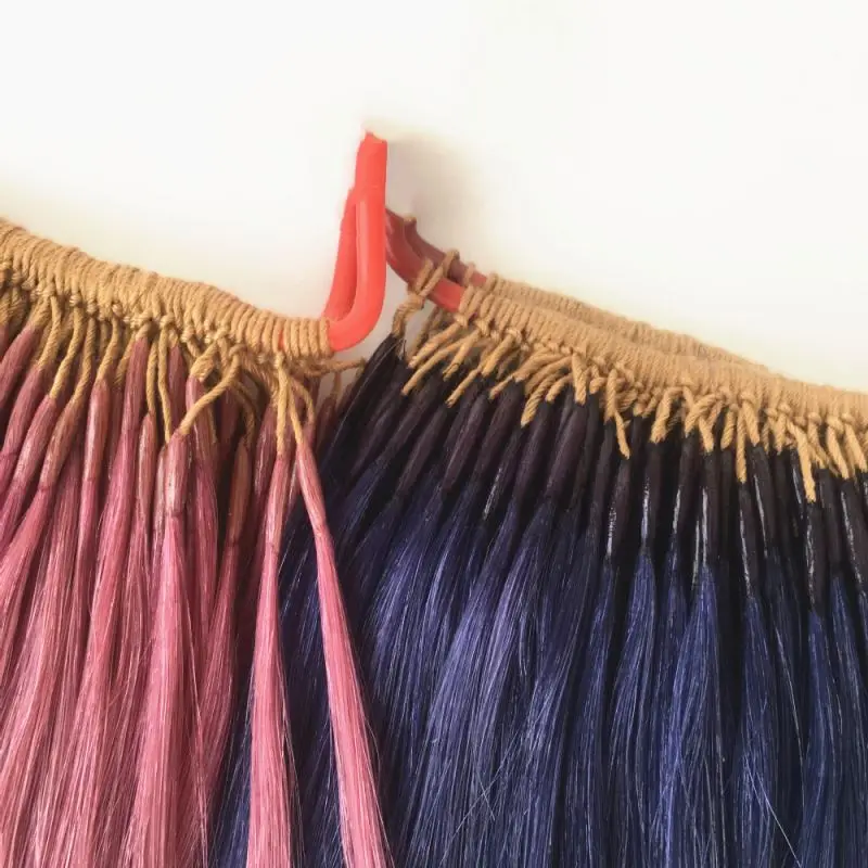 Factory price 100% human Hair korea hot sell colors pink blue purple green Twins Double Line Itip Glue Knot Hair Extensions