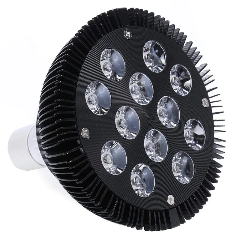 NEW E27 LED Aquarium Lights Bulb 18/54W Full Spectrum Fish Lamp PAR38 SPOT Saltwater Coral Reef 2024 80 RGB Black Housing 2.5