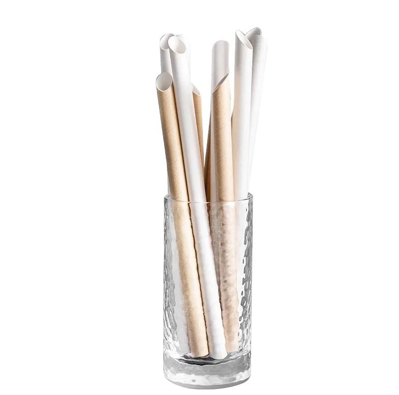 Factory wholesale custom biodegradable  kraft paper straws environmentally friendly material straws Individually Packaged