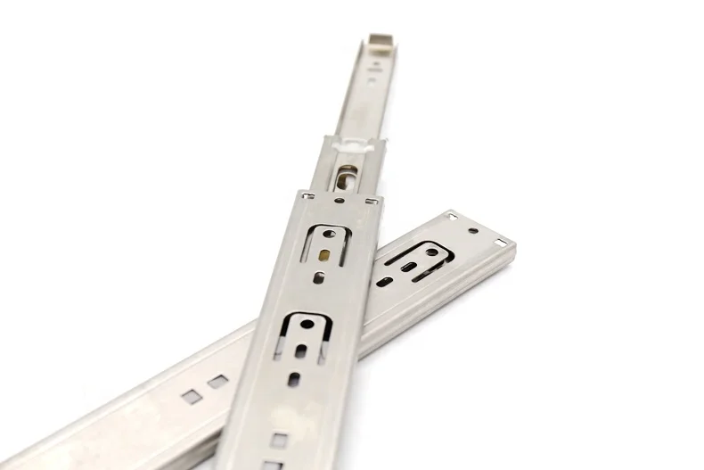 High Quality Ball Bearing Full Extension Stainless Steel Soft Close Hydraulic Cabinet Drawer Slide Rail For Kitchen Office