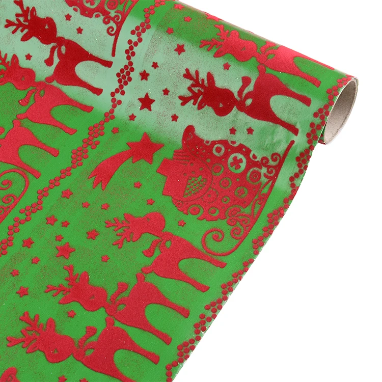 
Korea Diy Handmade Gift Packaging Floral Pattern Flocking Gift Wrapping Paper 