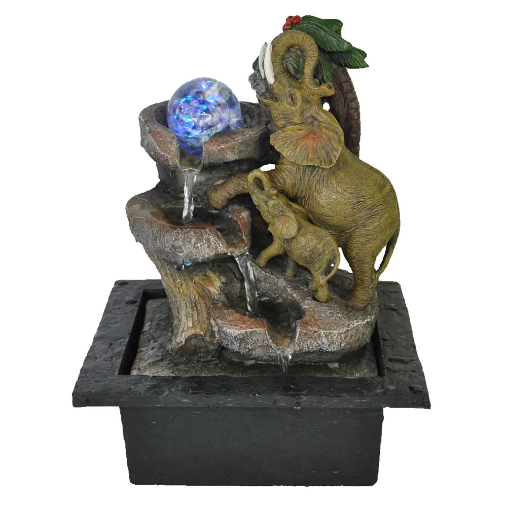 polyresin animal rolling ball indoor elephant fountain