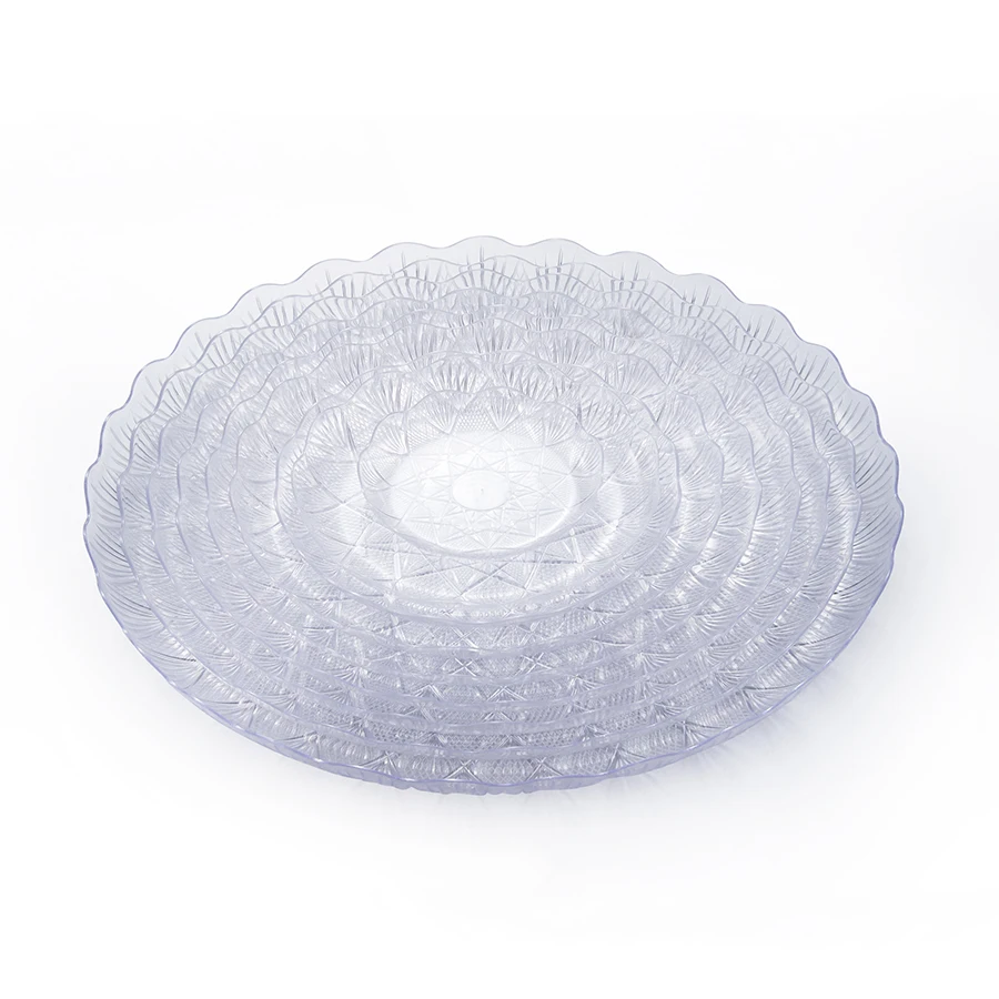 High Quality Luxury Disposable Fancy Plastic Plate Set Plastic Round Plate Plastic Plates And Bowls