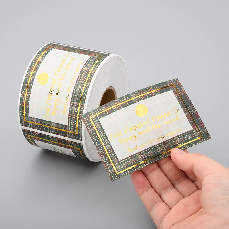 customized logo printing gold foil sticker self adhesive paper cosmetic bottle label waterproof stickers roll