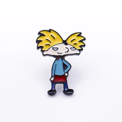 Little Boy Cartoon Brooch for Men Explosive Head Yellow Hair boy Lapel Pin Badge Pines Metal Jewelry Accessories