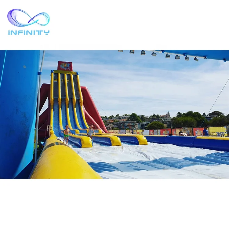 Outdoor large inflatable water slides industrial water slide inflat tunnel water slide for sale