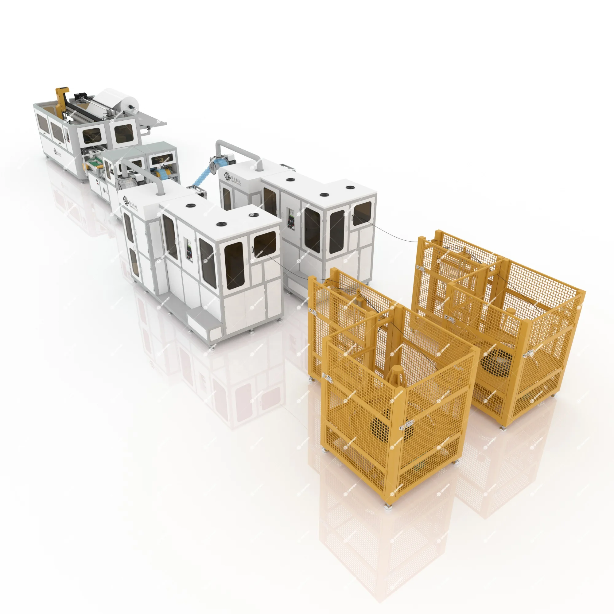 GENMAX Fully Automatic pocket spring production line with two coiling machines MX100-2x1