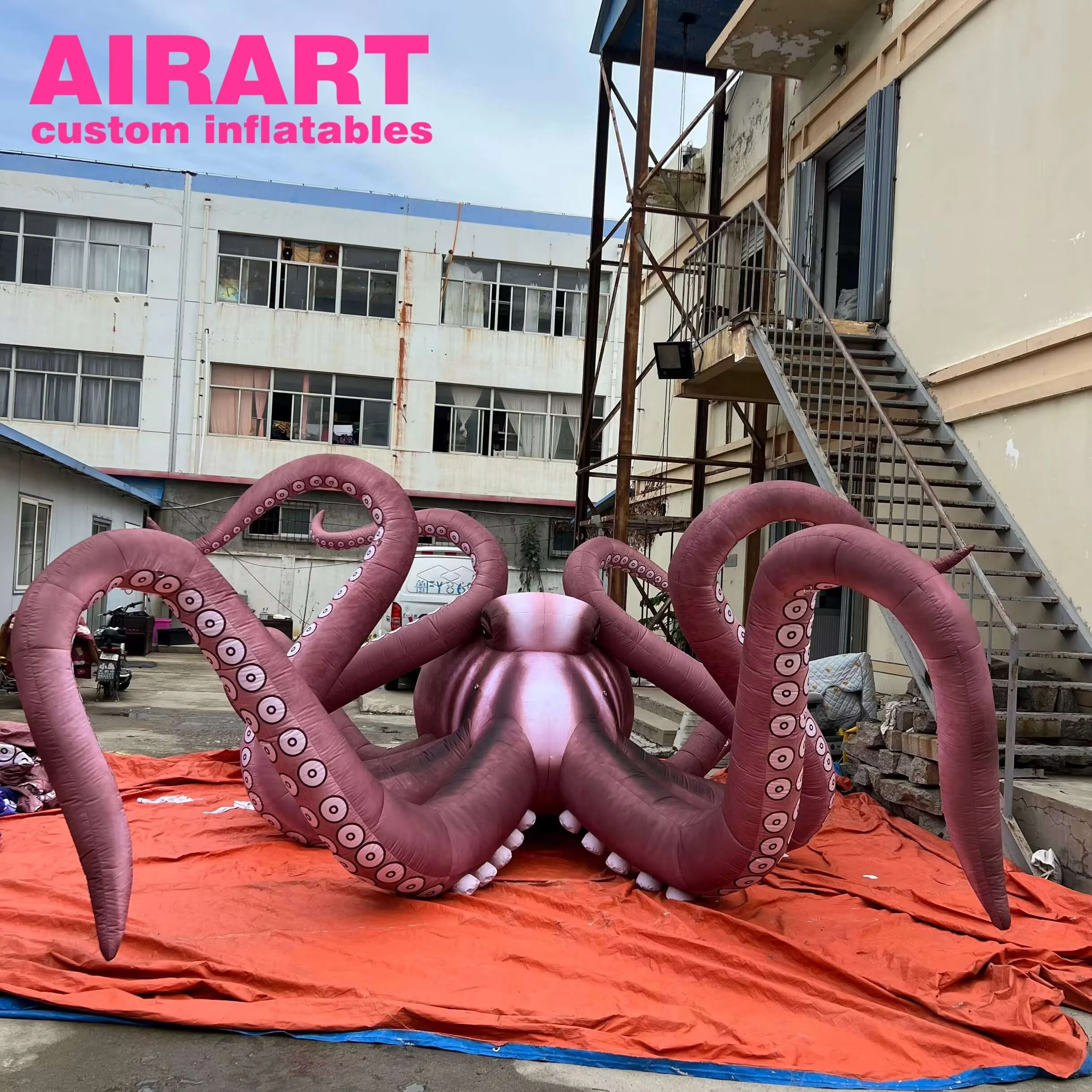Event stage decoration dj performance inflatable octopus stage tent booth