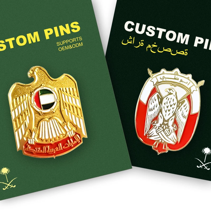 Pin Badges Metal Logo New Era Safety Saudi Personnalises Espanol Mexico Magnetic Enamel Eagle Custom Hijab Pins