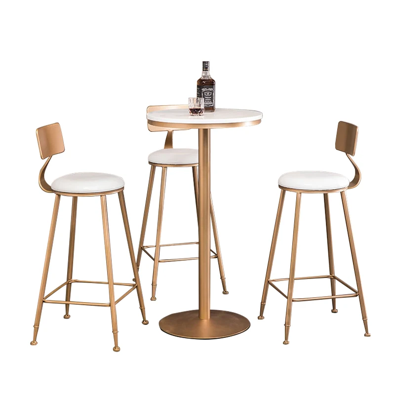 
Nordic solid wood minimalist design bar table and chair set 