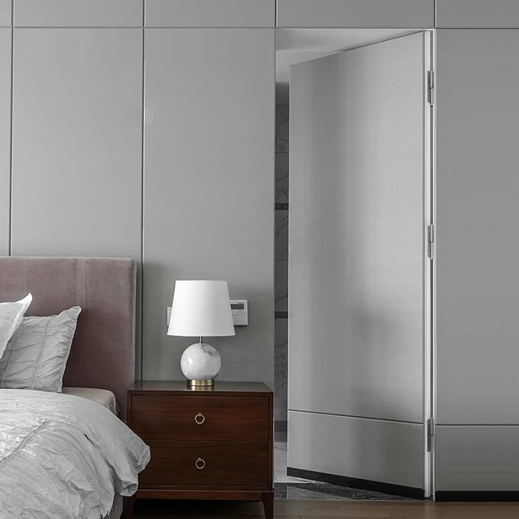 
Customized Living Room Waterproof Veneer Laminated Wood White Interior MDF Hidden Door 