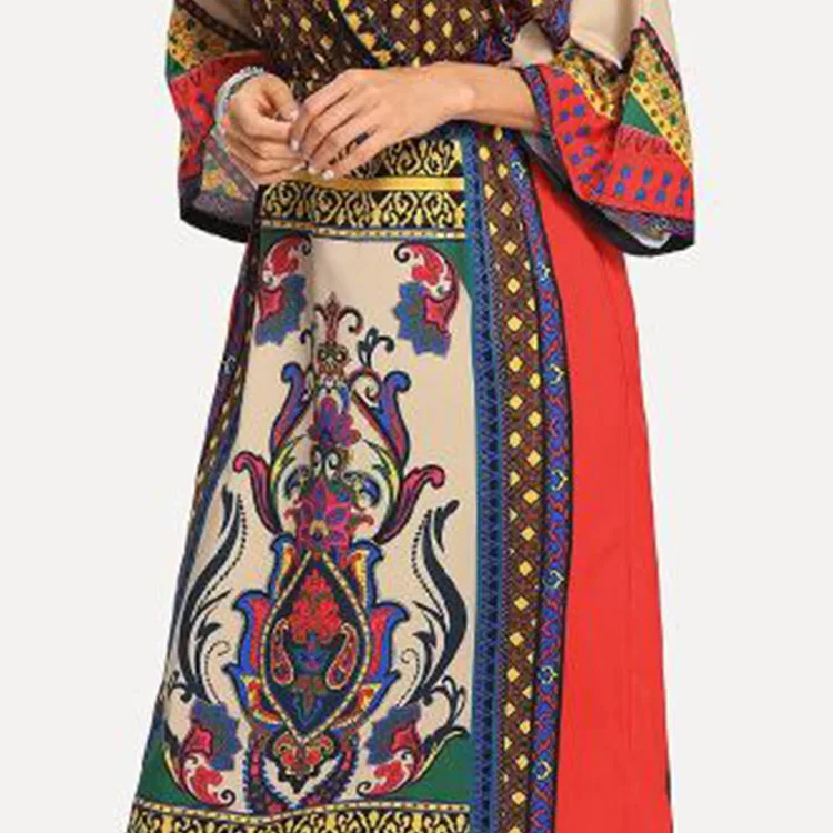 Fashion Women Plus Size Print Dress Traditional African Long Dress