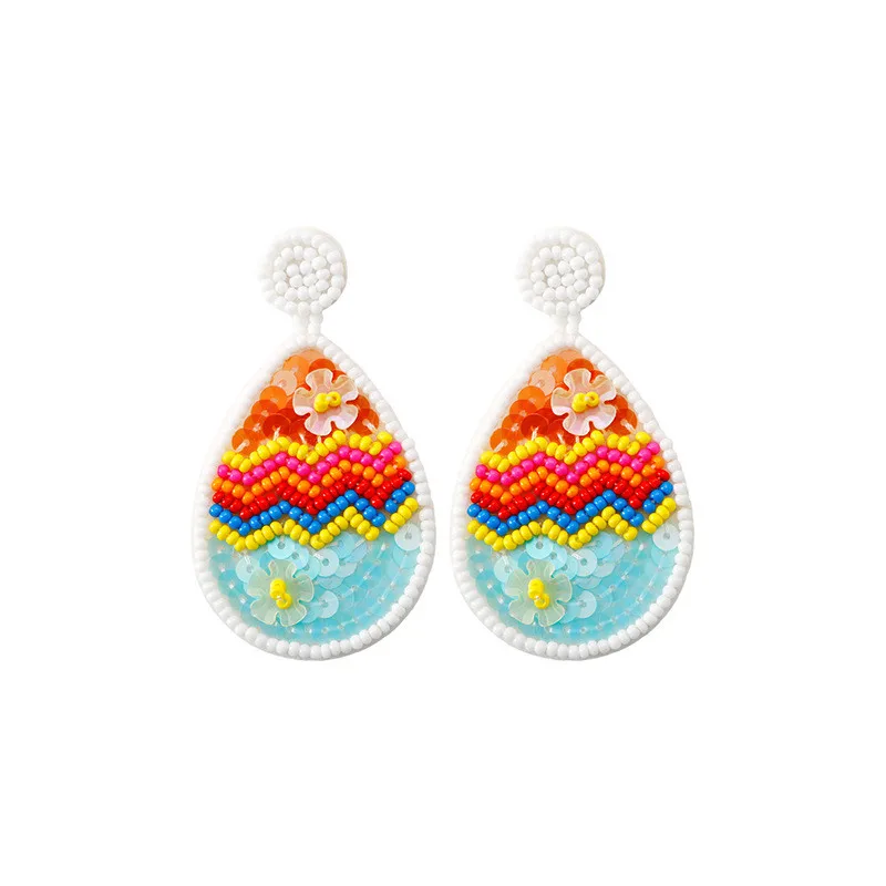 easter day seed bead earrings cute jewelry accessories egg rabbit carrots beaded earring for women