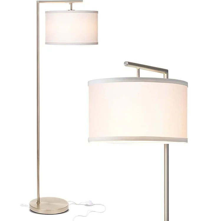 Chinese supply wrought iron indoor living room decorate fabric shade floor lamp