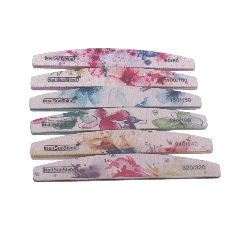 Personal Logo Double Side Zebra Half Moon Shape 100/100 100/180 Nail File