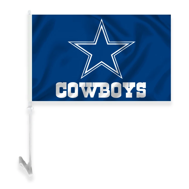 custom  100% polyester Cowboys nfl team  Car Flag With flagpole