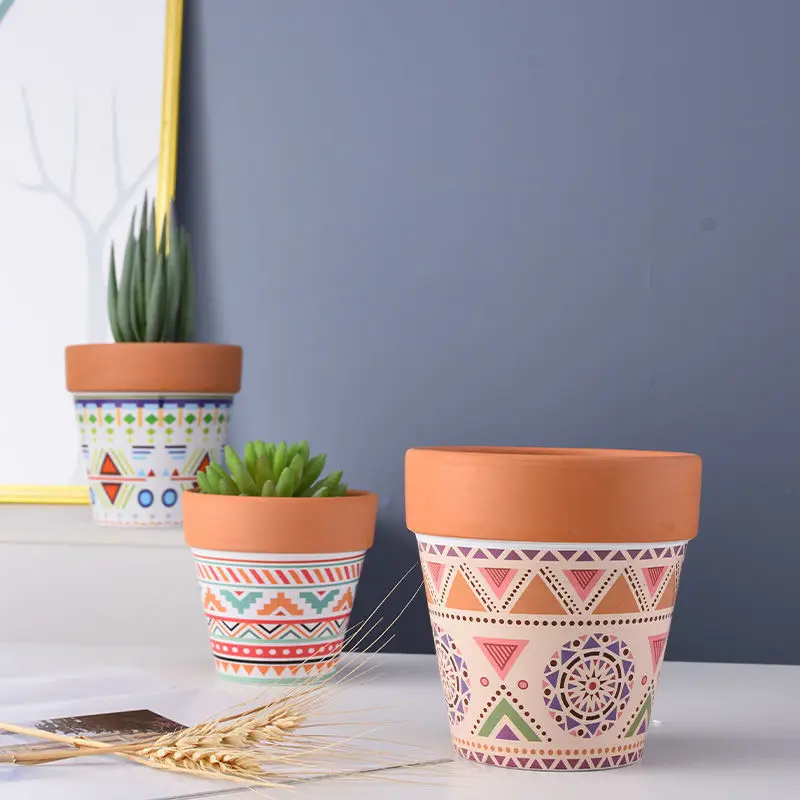 Hot sales Wholesale modern home garden tabletop decoration succulent pot custom terracotta ceramic flower pots