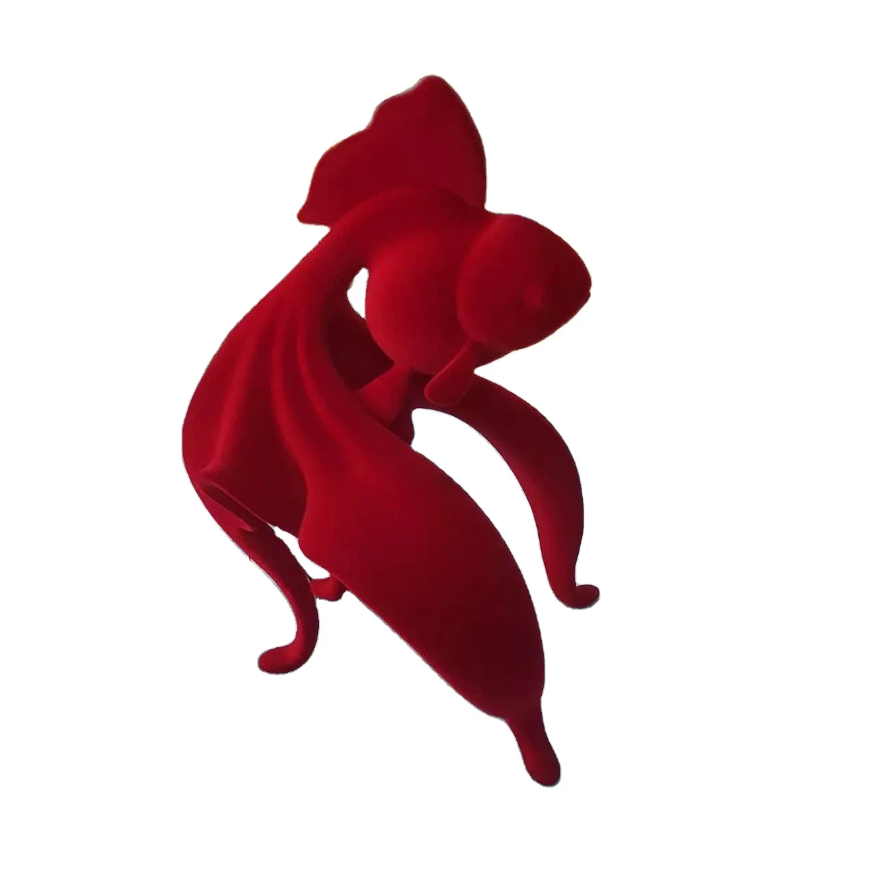 Витрина реквизит Новогодняя декоративная Флокированная скульптура рыбы из смолы