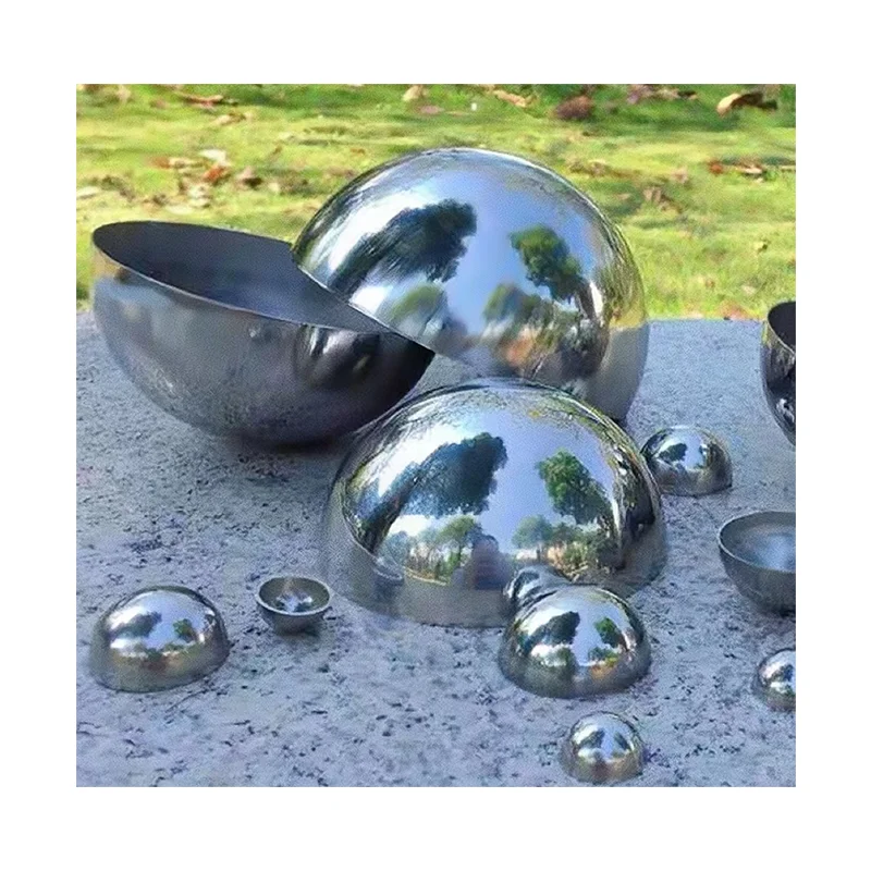 Stainless Steel Ball Hemisphere Half Metal Decoration Ball Hollow Large Stainless Steel Sphere