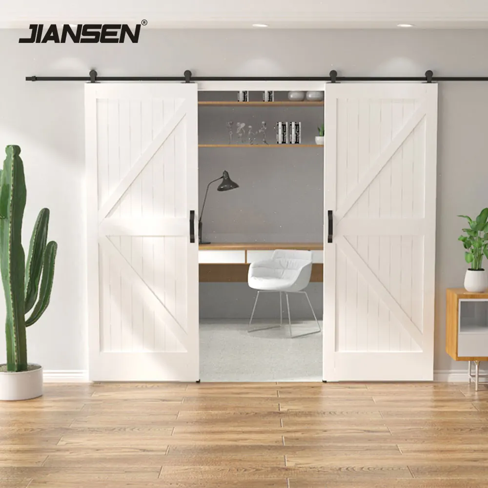 Wholesale Customization 5-16ft  Top Mount Barn Door Hardware Black Carbon Steel Sliding Barn Door Hardware Kits With Bedroom