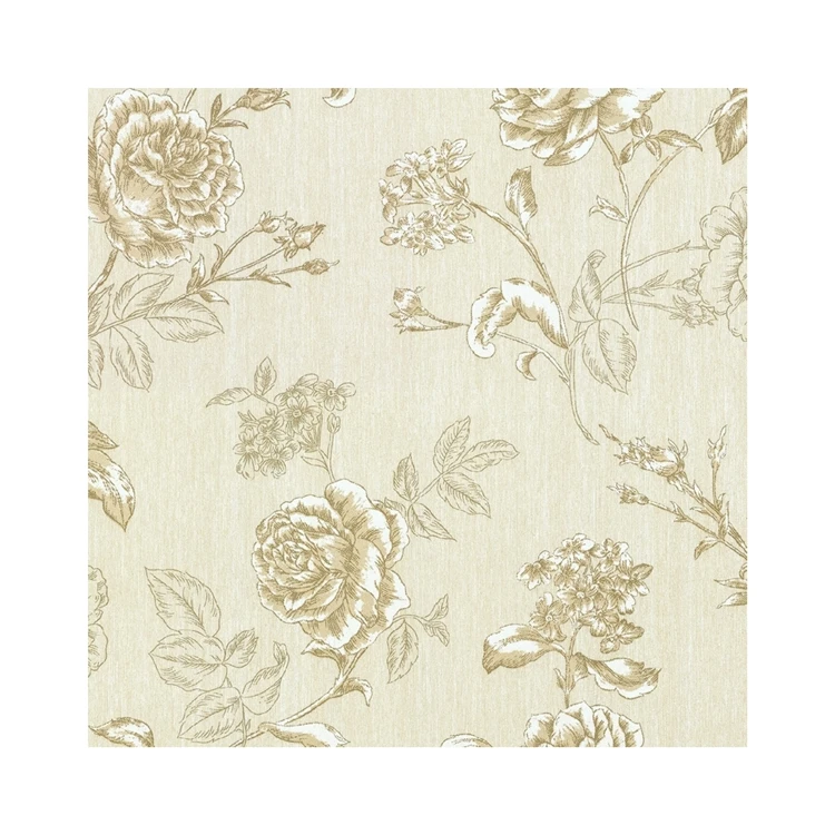 Indoor Illustration Romantic Sweet Rose Hydrangea Rural Country Restaurant Exquisite French American Wallpaper