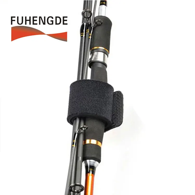 Nurable Adjustable Hook And Loop Cable Tie Neoprene Fish Accessories Tackle Tie Fishing Rod Straps With Logo Custom