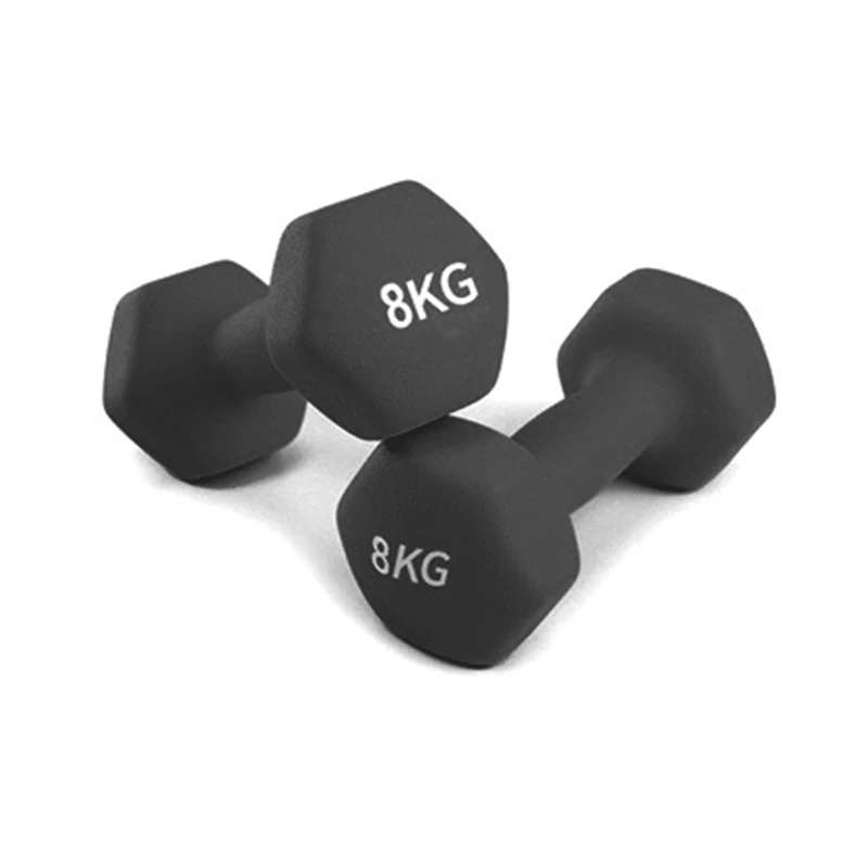 Cheap  Colorful Vinyl Neoprene Coated  Weight Lifting Rubber Hex Dumbbell for training