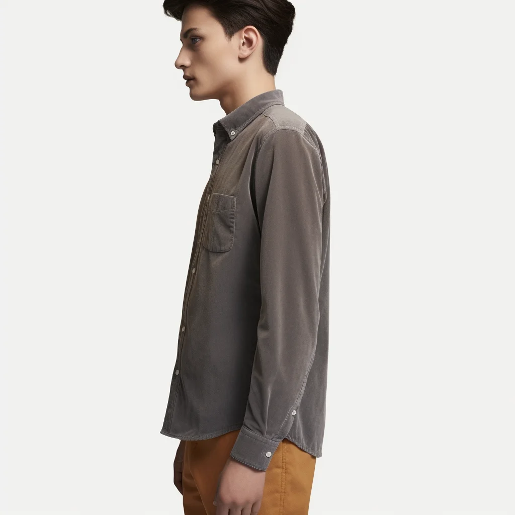 Wholesale Custom Logo Satin Long Sleeve Button-Up Blouse 2 Pockets Corduroy for Men Women Breathable Design for Spring Fishing