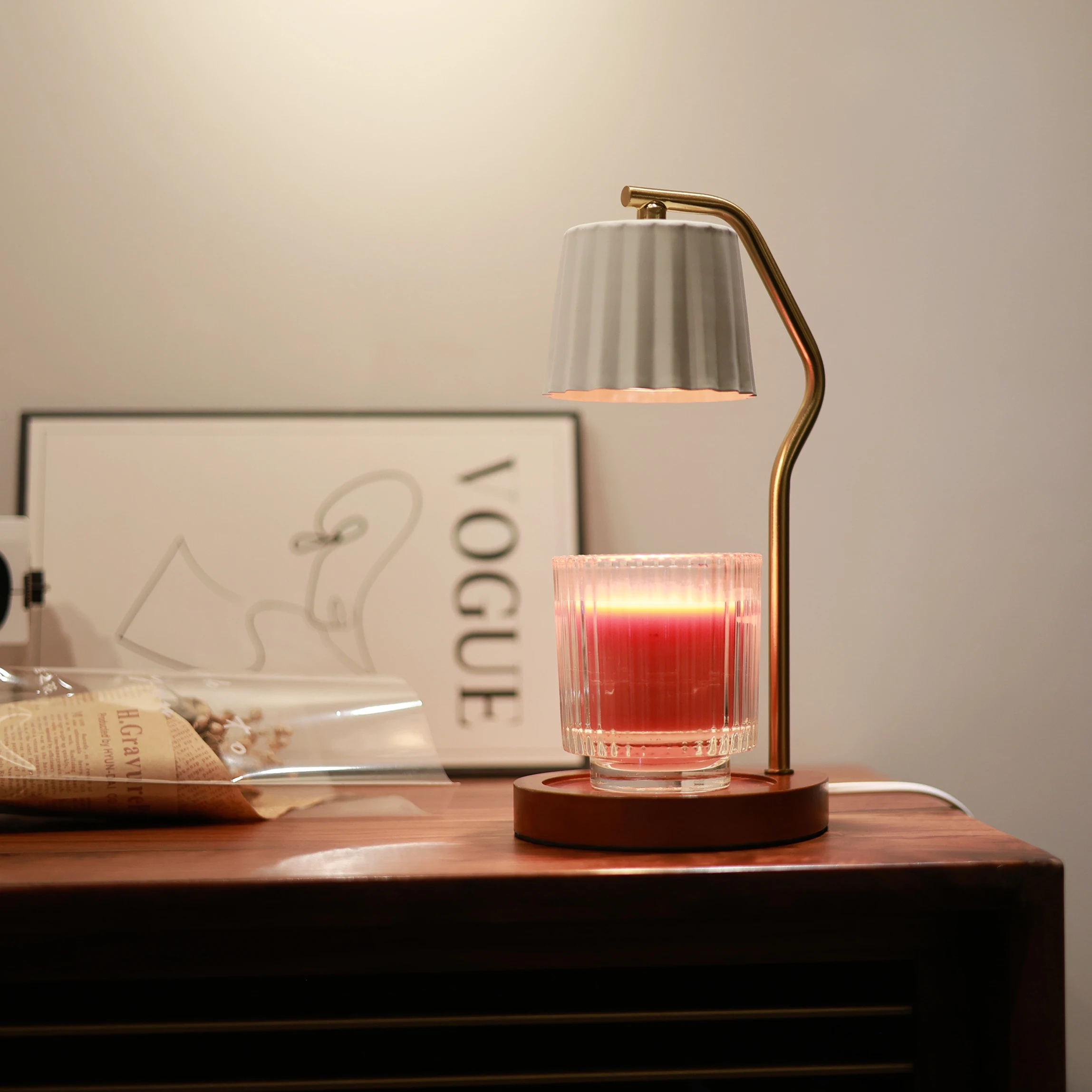 Креативный современный стиль роскошный золотой абажур восковая ароматическая горелка домашняя настольная лампа ароматизатор электрическая