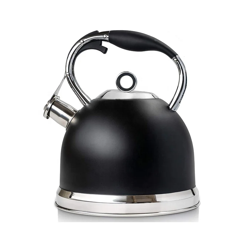Amazon hot sale Kitchen stainless steel whsitling water tea kettles stove top tea pot  with ring nob