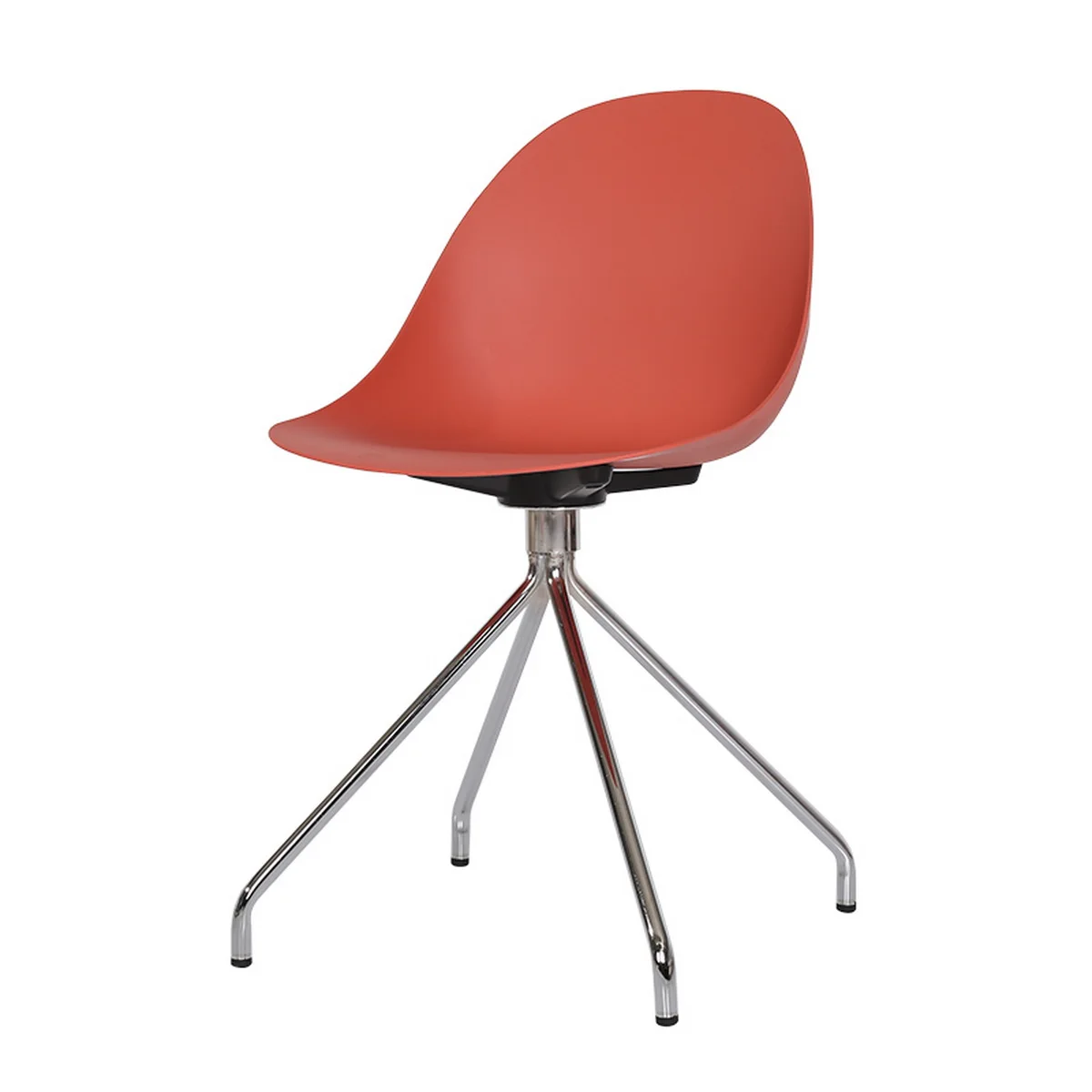 Середина века, хромированный специальный четырехногий стул, современный формованный пластиковый стул