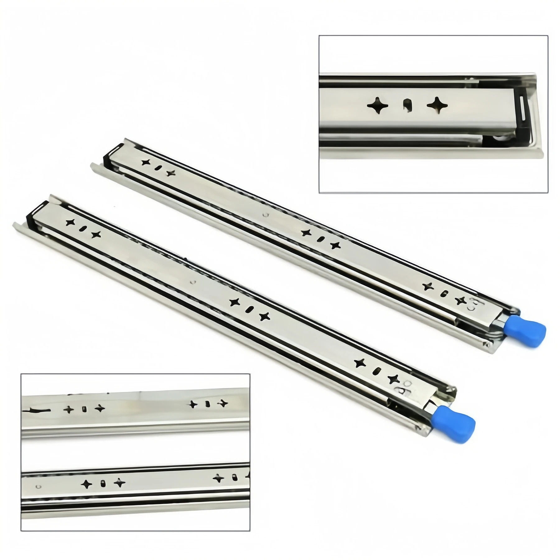 Industrial Lock Cabinet Stair Drawer Pull 51 Wide Heavy Duty Slide Rail Bearing Guide Three Extended Thick Track Drawer Slides