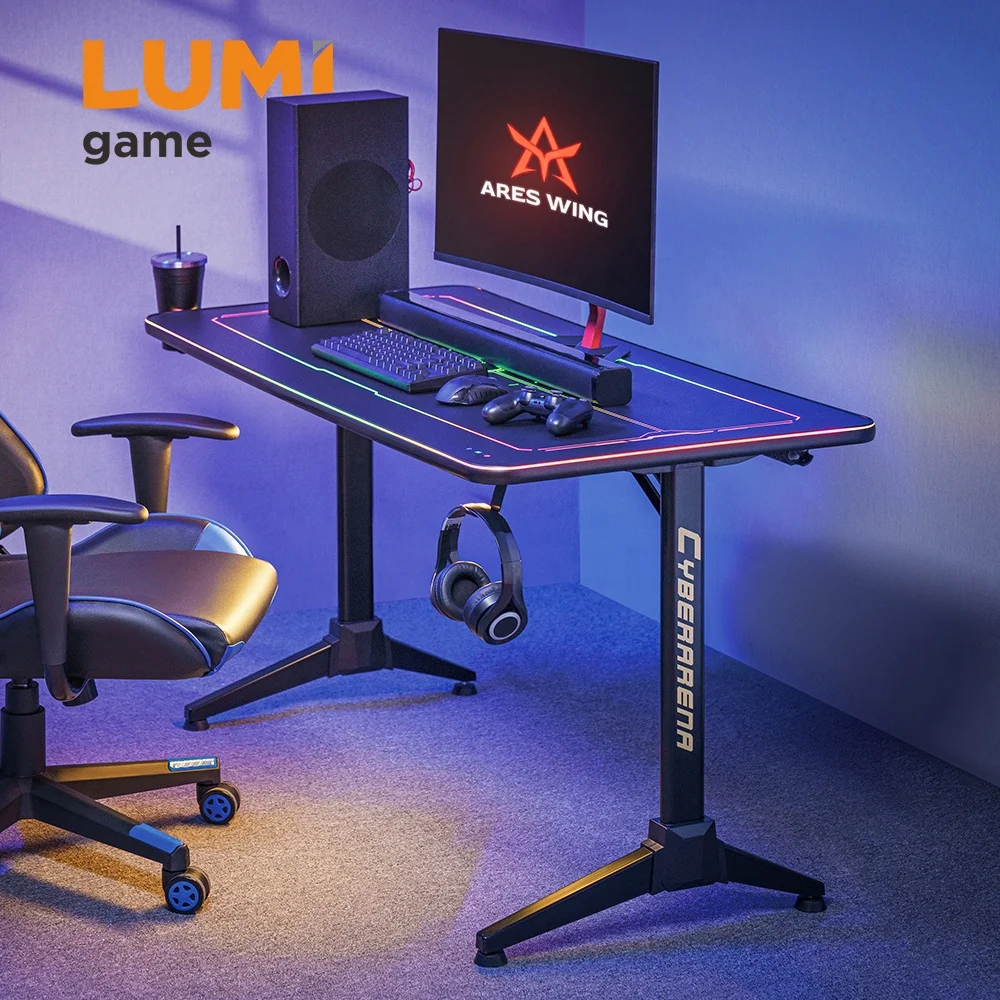 BLD02-126 Gaming Desk Custom Original Design Computer Table Wholesale Ergonomic Black Gaming Game Desk for Computer PC