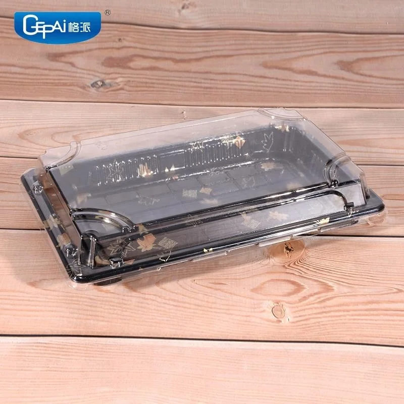 Hot Selling Custom Rectangular Sushi Container Food-Grade Disposable Plastic with Anti-Fog Lid