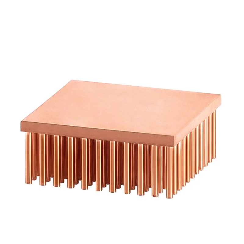 Shenzhen LIKE 40 x 40mm Custom Square Design Small Mini 10W Led Copper Pin Fin Cold Forging Copper Heatsink