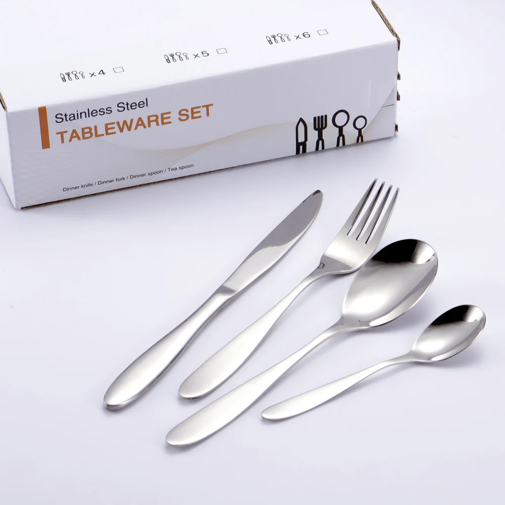 Hot sales  stainless steel restaurants hotels dining flatware sets banquet high end cutleny set