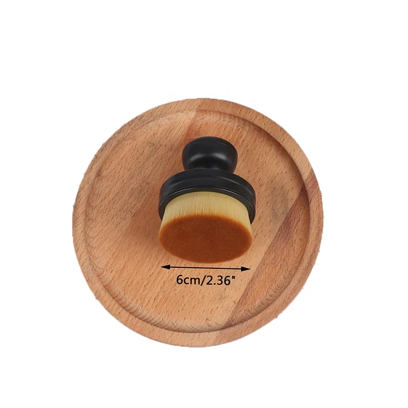 1PCS Flat Round O-Shape Soft Detailing Brush Black Portable Car Wash Tire Brush Dust Removal Brushes Used in Auto Interior Clean