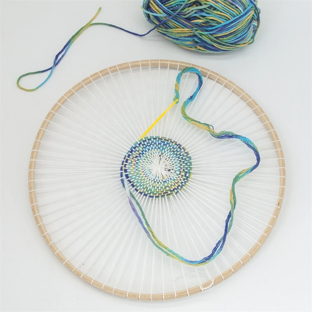 Wooden circular weaving loom with dent 19cm and 28.5cm